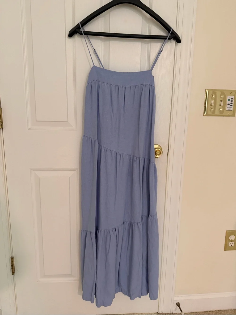 Abercrombie & Fitch Light Blue Spaghetti-Strap Maxi Dress